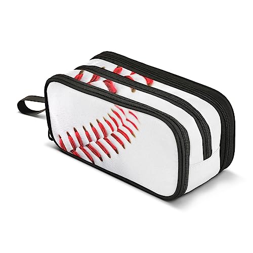 ISAOA Große Kapazität Federmäppchen (Baseball Sport Ball Weiß) Beuteltasche Große Stifttasche Schreibwaren Tasche für Mädchen Jungen Erwachsene Studenten, #7, Einheitsgröße, Taschen-Organizer von ISAOA