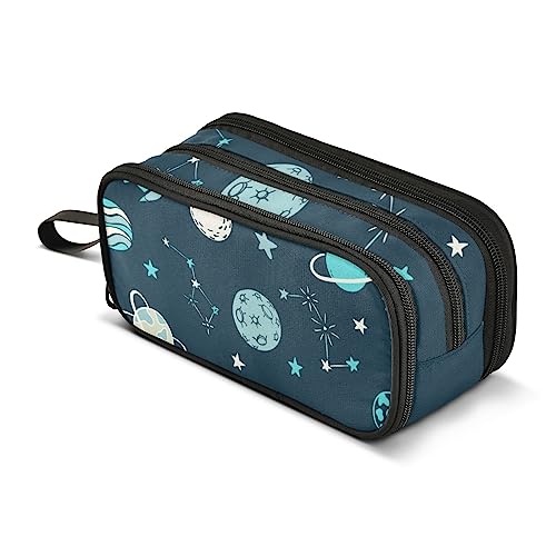 ISAOA Große Kapazität Federmäppchen (Blau Galaxy Planet Rocket) Pouch Bag Large Pen Bag Stationery Bag for Girls Boys Adults Student, #3, Einheitsgröße, Taschen-Organizer von ISAOA