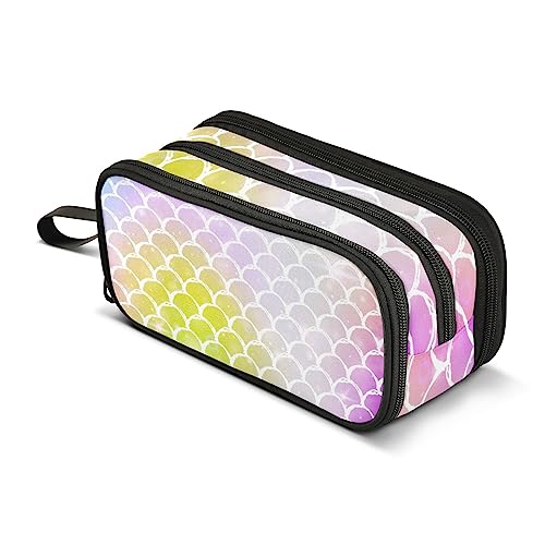 ISAOA Große Kapazität Federmäppchen (Kawaii Meerjungfrau Prinzessin Regenbogen Schuppen) Beutel Tasche Große Stifttasche Schreibwaren Tasche für Mädchen Jungen Erwachsene Studenten, #8, Einheitsgröße, von ISAOA