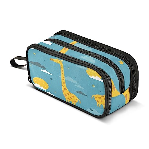 ISAOA Große Kapazität Federmäppchen (niedliche Giraffe und Wolken) Beuteltasche große Stifttasche Schreibwarentasche für Mädchen Jungen Erwachsene Studenten, #1, Einheitsgröße, Taschen-Organizer von ISAOA