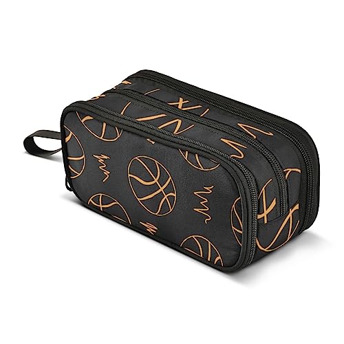 ISAOA Große Kapazität Federmäppchen (schwarzer Basketball) Beuteltasche große Stifttasche Schreibwarentasche für Mädchen Jungen Erwachsene Studenten, #8, Einheitsgröße, Taschen-Organizer von ISAOA