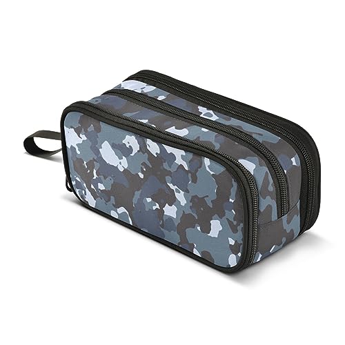 ISAOA Große Kapazität Federmäppchen Blau Camo Military Pouch Bag Große Stifttasche Schreibwaren Tasche für Mädchen Jungen Erwachsene Studenten, #5, Einheitsgröße, Taschen-Organizer von ISAOA