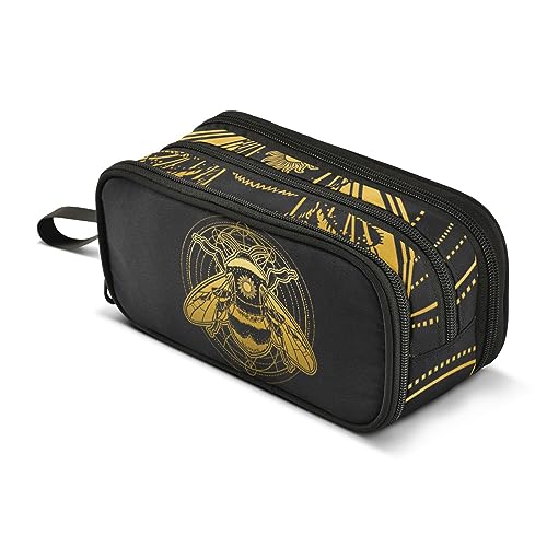 ISAOA Große Kapazität Federmäppchen Bohemian Golden Bee Pouch Bag Große Stifttasche Schreibwaren Tasche für Mädchen Jungen Erwachsene Studenten, #28, Einheitsgröße, Taschen-Organizer von ISAOA