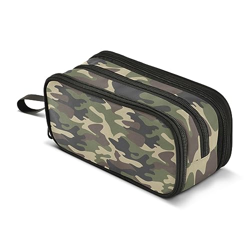 ISAOA Große Kapazität Federmäppchen Braun Armee Camouflage Tasche Große Stifttasche Schreibwaren Tasche für Mädchen Jungen Erwachsene Studenten, #7, Einheitsgröße, Taschen-Organizer von ISAOA