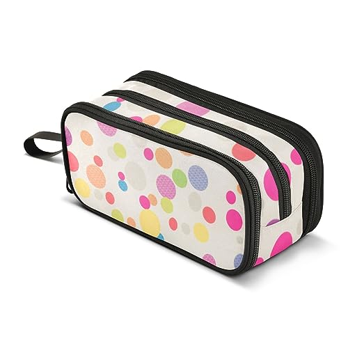 ISAOA Große Kapazität Federmäppchen Bunte Polka Dot Pouch Tasche Große Stifttasche Schreibwaren Tasche für Mädchen Jungen Erwachsene Studenten, #9, Einheitsgröße, Taschen-Organizer von ISAOA