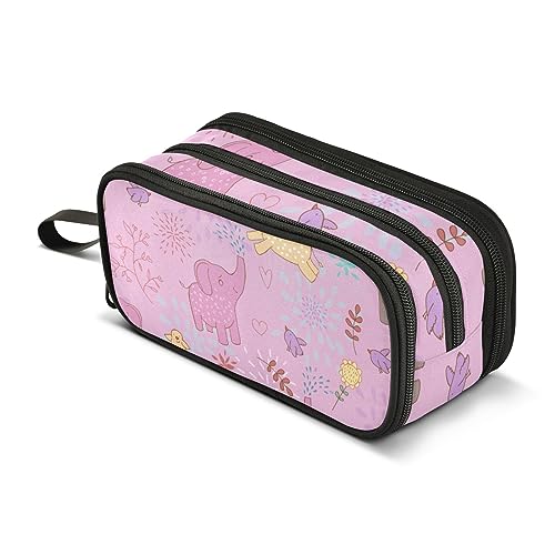 ISAOA Große Kapazität Federmäppchen Cartoon Elefant Rosa Beutel Tasche Große Stifttasche Schreibwaren Tasche für Mädchen Jungen Erwachsene Studenten, #101, Einheitsgröße, Taschen-Organizer von ISAOA