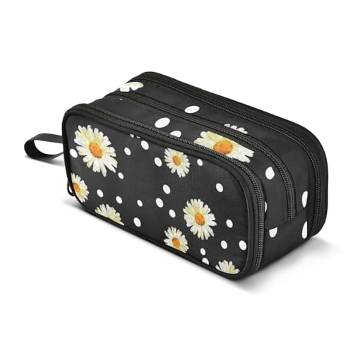 ISAOA Große Kapazität Federmäppchen Daisy Point Pouch Tasche Große Stifttasche Schreibwaren Tasche für Mädchen Jungen Erwachsene Studenten, Weihnachten 13, Einheitsgröße, Taschen-Organizer von ISAOA