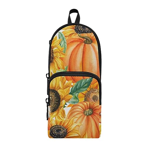 ISAOA Große Kapazität Federmäppchen Kürbis Sonnenblume Beutel Tasche Große Stifttasche Schreibwaren Tasche für Mädchen Jungen Erwachsene Studenten, #10, Einheitsgröße, Schulranzen-Set von ISAOA