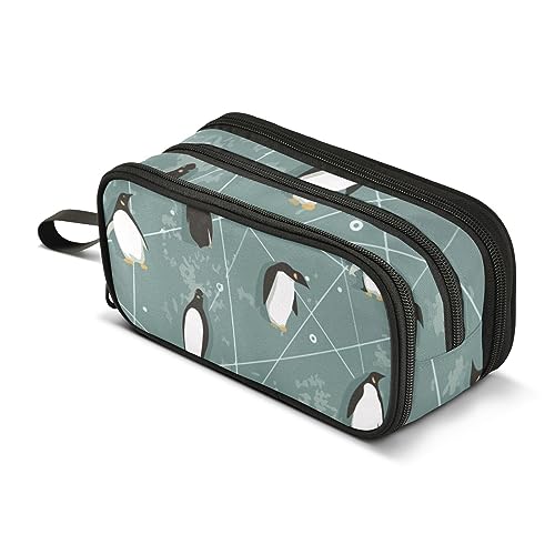 ISAOA Große Kapazität Federmäppchen Lustiger Pinguin Geometrische Tasche Große Stifttasche Schreibwaren Tasche für Mädchen Jungen Erwachsene Studenten, #6, Einheitsgröße, Taschen-Organizer von ISAOA