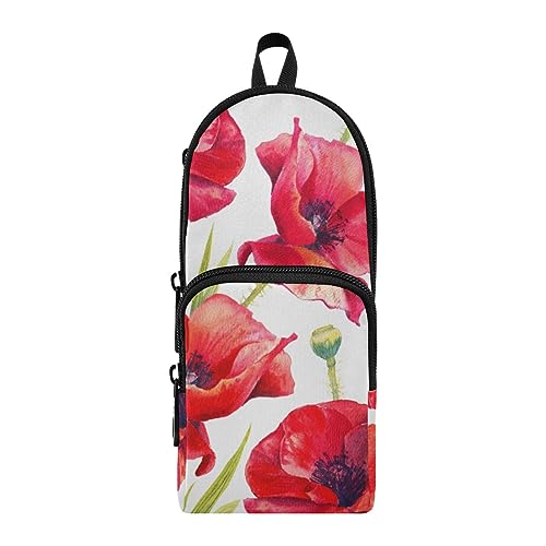 ISAOA Große Kapazität Federmäppchen Mohnblumen Beutel Tasche Große Stifttasche Schreibwaren Tasche für Mädchen Jungen Erwachsene Studenten, #10, Einheitsgröße, Schulranzen-Set von ISAOA