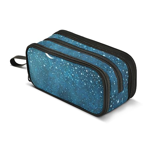 ISAOA Große Kapazität Federmäppchen Nacht Sternenhimmel Mond Stern Beutel Tasche Große Stifttasche Schreibwaren Tasche für Mädchen Jungen Erwachsene Studenten, #9, Einheitsgröße, Taschen-Organizer von ISAOA