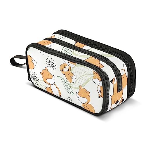 ISAOA Große Kapazität Federmäppchen Niedliche Cartoon Fuchs Beutel Tasche Große Stifttasche Schreibwaren Tasche für Mädchen Jungen Erwachsene Studenten, #3, Einheitsgröße, Taschen-Organizer von ISAOA