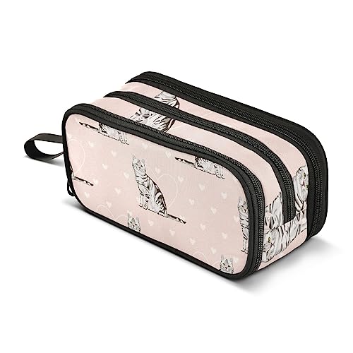 ISAOA Große Kapazität Federmäppchen Rosa American Shorthair Cat Pouch Bag Large Pen Bag Stationery Bag for Girls Boys Adults Student, #7, Einheitsgröße, Taschen-Organizer von ISAOA