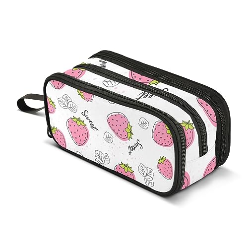 ISAOA Große Kapazität Federmäppchen Rosa Erdbeere Beutel Tasche Große Stifttasche Schreibwaren Tasche für Mädchen Jungen Erwachsene Studenten, #8, Einheitsgröße, Taschen-Organizer von ISAOA