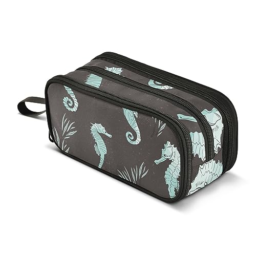 ISAOA Große Kapazität Federmäppchen Seepferdchen Tiere Nette Unterwasser Marine Fisch Ozean Beutel Tasche Große Stift Tasche Schreibwaren Tasche, #367, Einheitsgröße, Taschen-Organizer von ISAOA