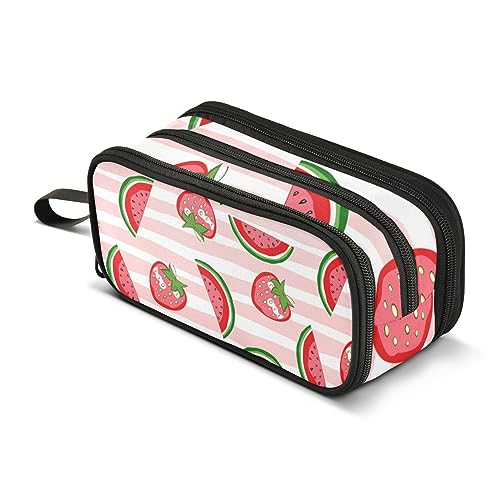 ISAOA Große Kapazität Federmäppchen Sommer Wassermelone und Erdbeere Beutel Tasche Große Stifttasche Schreibwaren Tasche für Mädchen Jungen Erwachsene Studenten, #5, Einheitsgröße, Taschen-Organizer von ISAOA