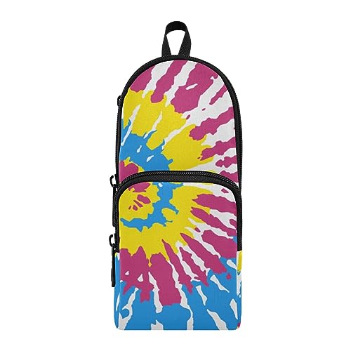 ISAOA Große Kapazität Federmäppchen Tie Dye Blau Gelb Rosa Beutel Tasche Große Stifttasche Schreibwaren Tasche für Mädchen Jungen Erwachsene Studenten, #13, Einheitsgröße, Schulranzen-Set von ISAOA