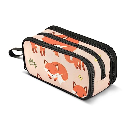 ISAOA Große Kapazität Federmäppchen Tier Fuchs Wald Orange Beutel Tasche Große Stifttasche Schreibwaren Tasche für Mädchen Jungen Erwachsene Studenten, #4, Einheitsgröße, Taschen-Organizer von ISAOA