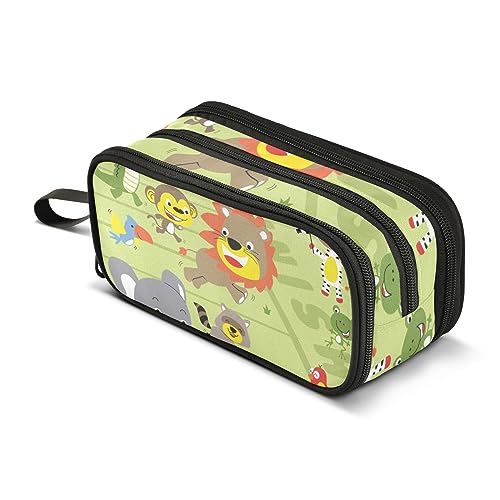 ISAOA Große Kapazität Federmäppchen Tiere Rennen Cartoon Zebra Elefant Affe Beutel Tasche Große Stift Tasche Schreibwaren Tasche, #111, Einheitsgröße, Taschen-Organizer von ISAOA