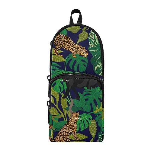 ISAOA Große Kapazität Federmäppchen Tropische Palmen Tiger Panther und Leoparden Beutel Tasche Große Stifttasche Schreibwaren Tasche für Mädchen Jungen Erwachsene Studenten, #9, Einheitsgröße, von ISAOA