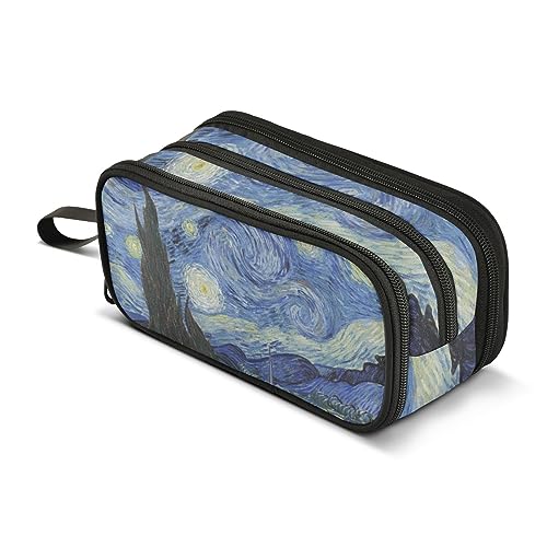 ISAOA Große Kapazität Federmäppchen Van Gogh Malerei Blau Sternennacht Beutel Tasche Große Stifttasche Schreibwaren Tasche für Mädchen Jungen Erwachsene Studenten, #8, Einheitsgröße, Taschen-Organizer von ISAOA