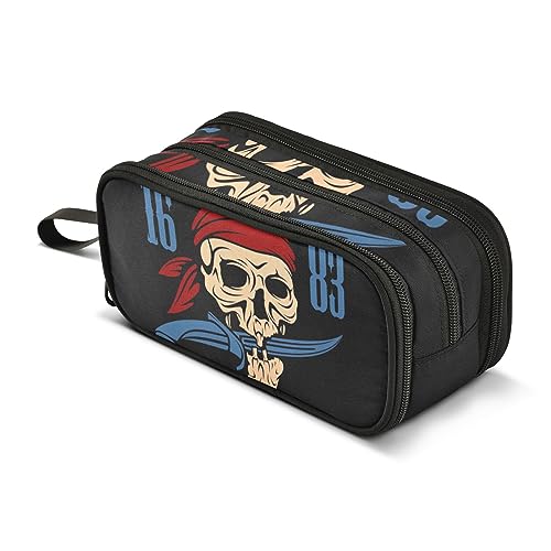 ISAOA Große Kapazität Federmäppchen Vintage Nautical Piraten Harpunen Meerjungfrau Segelfisch Beutel Tasche Große Stift Tasche Schreibwaren Tasche, #6, Einheitsgröße, Taschen-Organizer von ISAOA