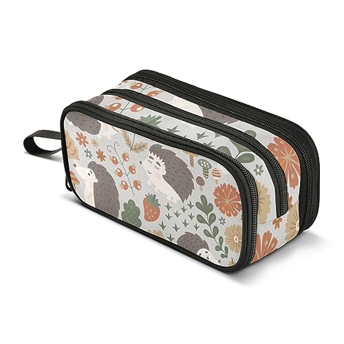 ISAOA Große Kapazität Federmäppchen Wald Nette Igel Blumen Schmetterlinge Beutel Tasche Große Stift Tasche Schreibwaren Tasche, #10, Einheitsgröße, Taschen-Organizer von ISAOA