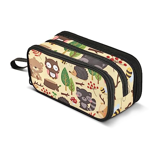 ISAOA Große Kapazität Federmäppchen Wald Niedlich Fuchs Wald Tier Tasche Tasche Große Stifttasche Schreibwaren Tasche für Mädchen Jungen Erwachsene Studenten, #6, Einheitsgröße, Taschen-Organizer von ISAOA