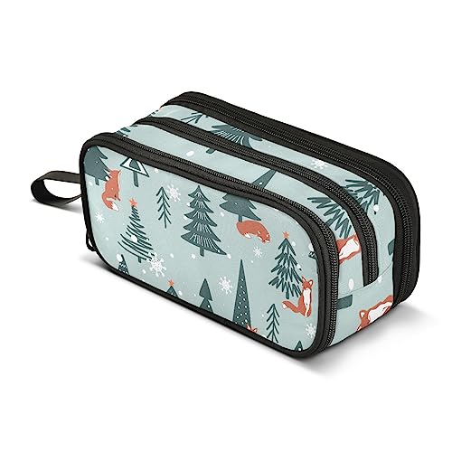 ISAOA Große Kapazität Federmäppchen Weihnachtsbaum Fuchs Beutel Tasche Große Stifttasche Schreibwaren Tasche für Mädchen Jungen Erwachsene Studenten, #1, Einheitsgröße, Taschen-Organizer von ISAOA