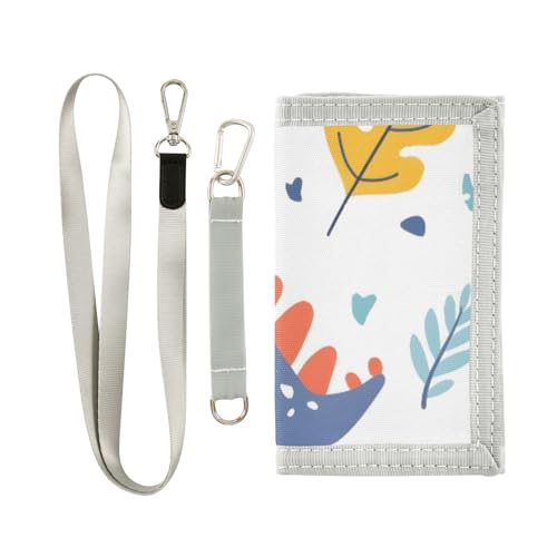 ISAOA Handbemalte Dinosaurier und Sträucher Kinder-Geldbörse für Jungen und Mädchen, Kleinkind-Geldbörse mit Münzfach mit Reißverschluss und Kartenhaltern, Neuheit Geldbörse für von ISAOA