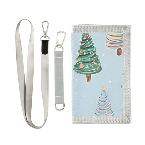 ISAOA Handgezeichnetes Weihnachtsbaum-Muster, Kinder-Geldbörsen für Jungen und Mädchen, Kleinkind-Geldbörse mit Münzfach mit Reißverschluss und Kartenhaltern, Neuheit Geldbörse für von ISAOA