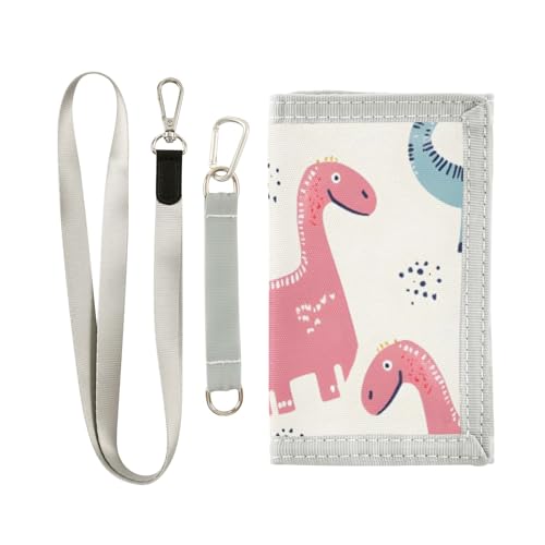 ISAOA Kinder-Geldbörse mit Cartoon-Dinosaurier-Motiv für Jungen und Mädchen, dreifach gefaltete Geldbörse mit Münzfach mit Reißverschluss und Kartenhaltern, Neuheit Geldbörse für von ISAOA