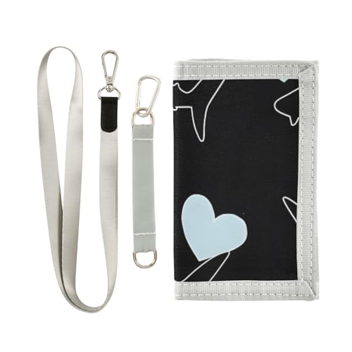 ISAOA Kinder-Geldbörse mit Haifisch-Linien-Muster, dreifach gefaltete Geldbörse mit Münzfach mit Reißverschluss und Kartenhaltern, Neuheit Geldbörse für Kindergeburtstagsgeschenke von ISAOA