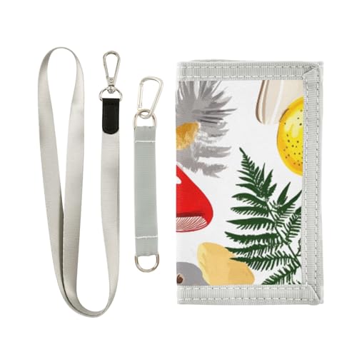 ISAOA Kinder-Geldbörse mit Pilz-Zitronenmuster, dreifach gefaltete Geldbörse mit Münzfach mit Reißverschluss und Kartenhaltern, Neuheit Geldbörse für Kindergeburtstage von ISAOA