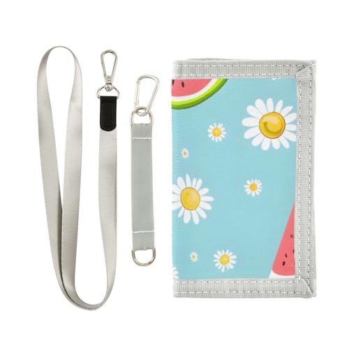 ISAOA Kinder-Geldbörse mit Wassermelonen und Gänseblümchen für Jungen, Mädchen, Kleinkind-Geldbörse mit Münzfach mit Reißverschluss und Kartenhaltern, Neuheit Geldbörse für Kindergeburtstagsgeschenke von ISAOA