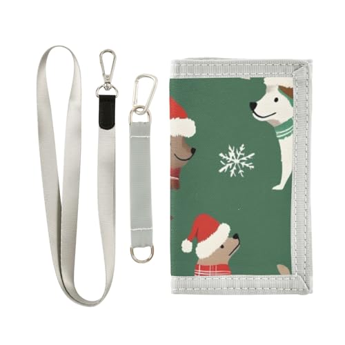 ISAOA Kinder-Geldbörse mit Weihnachtsmotiv und Schneeflocken-Muster, dreifach gefaltete Geldbörse mit Münzfach mit Reißverschluss und Kartenhaltern, Neuheit Geldbörse für Kindergeburtstagsgeschenke von ISAOA