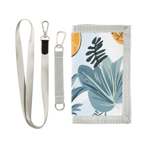 ISAOA Kindergeldbörse mit Ananasblätter-Muster, dreifach gefaltete Geldbörse mit Münzfach mit Reißverschluss und Kartenfächern, Neuheit Geldbörse für Kindergeburtstage von ISAOA