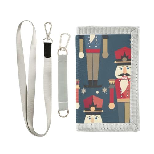 ISAOA Kindergeldbörse mit Nussknacker-Muster, dreifach gefaltete Geldbörse mit Münzfach mit Reißverschluss und Kartenhaltern, Neuheit Geldbörse für Kindergeburtstage von ISAOA