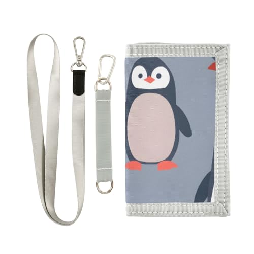 ISAOA Kindergeldbörse mit Pinguin-Tiermuster für Jungen und Mädchen, dreifach gefaltete Geldbörse mit Münzfach mit Reißverschluss und Kartenhaltern, Neuheit Geldbörse für Kindergeburtstagsgeschenke von ISAOA