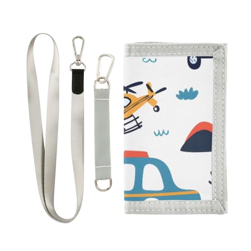 ISAOA Kindergeldbörse mit Polizeiauto-Muster für Jungen und Mädchen, dreifach gefaltete Geldbörse mit Münzfach mit Reißverschluss und Kartenhaltern, Neuheit Geldbörse für Kindergeburtstagsgeschenke von ISAOA