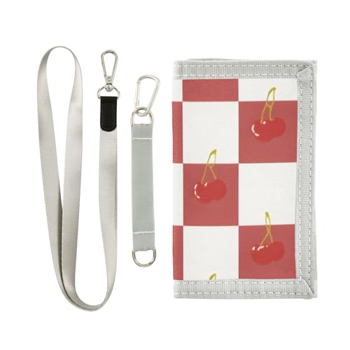 ISAOA Kleines Kirschkariertes Muster Kinder-Geldbörse für Jungen und Mädchen, Kleinkind-Geldbörse mit Münzfach mit Reißverschluss und Kartenhaltern, Neuheit Geldbörse für Kindergeburtstagsgeschenke von ISAOA