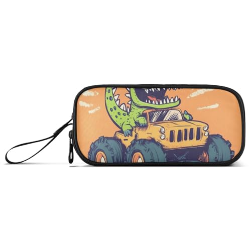 ISAOA Krokodil-Rallye-Auto, großes Fassungsvermögen, Federmäppchen, 3 Fächer, Federmäppchen, tragbar, große Aufbewahrung, Federmäppchen für Teenager, Jungen, Mädchen, Erwachsene, Studenten von ISAOA
