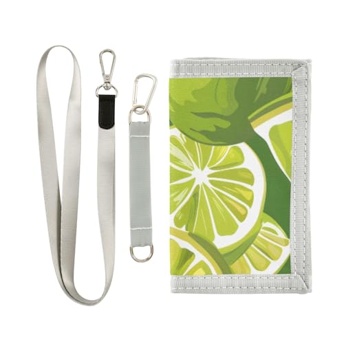 ISAOA Lemon Green Seamless Kids Wallets for Boys Girls Toddler Trifold Wallet with Zippered Coin Pocket and Card Holders, Novelty Wallet for Childrens Birthday Gifts von ISAOA