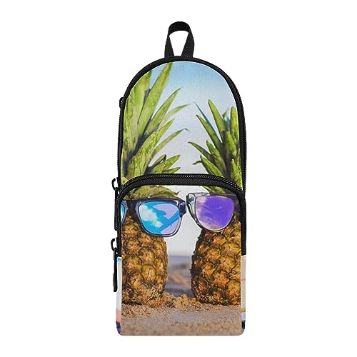 ISAOA Lustige Ananas mit Sonnenbrille, Surfbrett, großes Federmäppchen, Stiftehalter, Schreibwaren-Organizer für Schule, Kinder, Teenager, Mädchen, Jungen, #8, Einheitsgröße, Schulranzen-Set von ISAOA