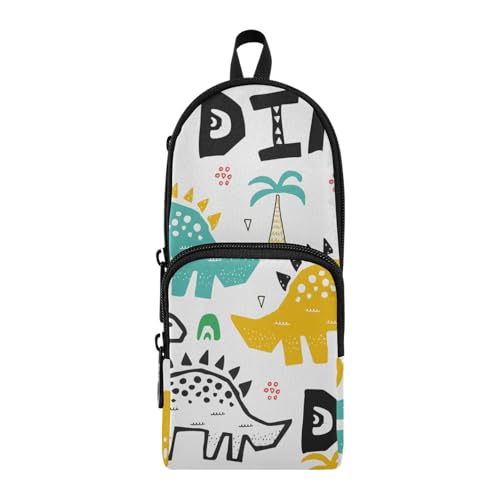 ISAOA Mnsruu Federmäppchen mit großem Fassungsvermögen und mehreren Taschen, Dinosaurier, in tropischer Tasche, Schule, Büro, Teenager, Mädchen, Jungen, #01, Einheitsgröße, Hübsch von ISAOA