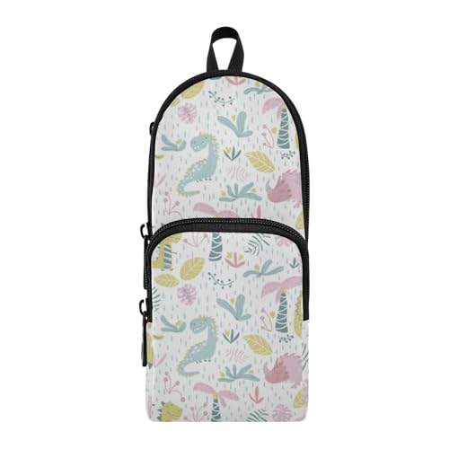 ISAOA Mnsruu Federmäppchen mit großem Fassungsvermögen und mehreren Taschen, Dinosaurier-Dschungel-Muster, Tasche, Tasche, Schule, Büro, Teenager, Mädchen, Jungen, #01, Einheitsgröße, Hübsch von ISAOA