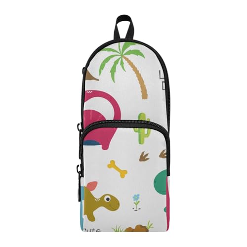 ISAOA Mnsruu Federmäppchen mit großem Fassungsvermögen und mehreren Taschen, Dinosaurier-Fußabdruck, Vulkan-Beutel, Tasche, Schule, Büro, Teenager, Mädchen, Jungen, #01, Einheitsgröße, Hübsch von ISAOA