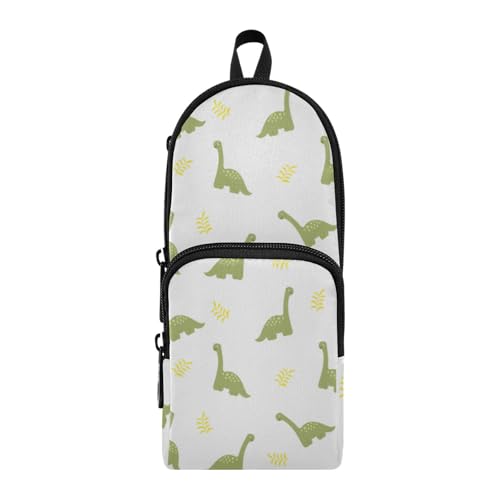 ISAOA Mnsruu Federmäppchen mit großem Fassungsvermögen und mehreren Taschen, Dinosaurier und abstrakter Beutel, Tasche, Schule, Büro, Teenager, Mädchen, Jungen, #01, Einheitsgröße, Hübsch von ISAOA