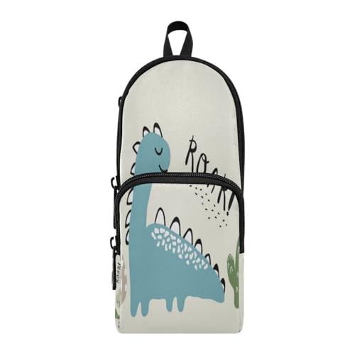 ISAOA Mnsruu Federmäppchen mit großem Fassungsvermögen und mehreren Taschen, Set mit süßem Dinosaurier-Druck, Tasche, Tasche, Schule, Büro, Teenager, Mädchen, Jungen, #01, Einheitsgröße, Hübsch von ISAOA