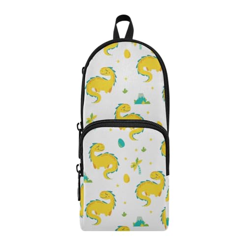 ISAOA Mnsruu Federmäppchen mit großem Fassungsvermögen und mehreren Taschen, helle Vektor-Dinosaurier-Tasche, Tasche, Schule, Büro, Teenager, Mädchen, Jungen, #01, Einheitsgröße, Hübsch von ISAOA